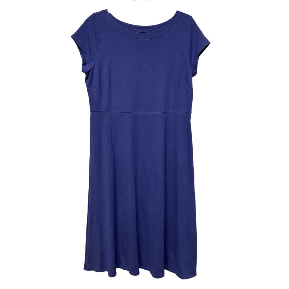J. Jill Wearever Collection Blue T-Shirt Short Sleeve Dress Size Medium Petite‎